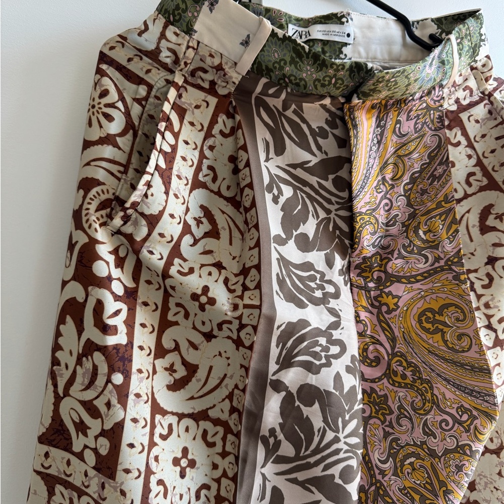 Zara Patchwork Trousers Multicoloured - image 4